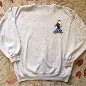 Vintage embroidered Popeye sweatshirt large
